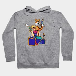 Calvin and Hobbes Playing the Smoke Gun Game Hoodie